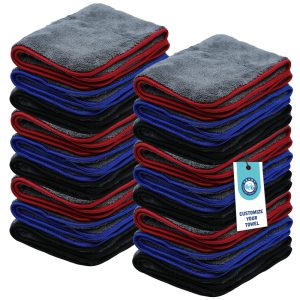 42x48CM Thickened Double Sided Coral Fleece Microfiber Car Drying Towel 1000GSM Polyester Car Polishing Detailing Cleaning Cloth