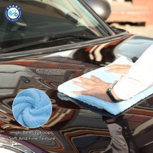 40x40cm Soft Polyester Microfiber Coral Fleece Towel 500GSM Quick Dry Absorbent Car Wash Cloth Scratch-Free Car Care Cleaning