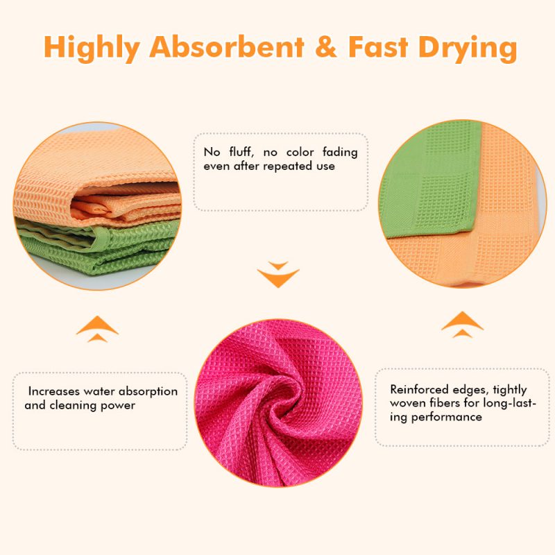 Microfiber Tea Towel Soft Absorbent Protective for Kitchen Glassware and Dishes