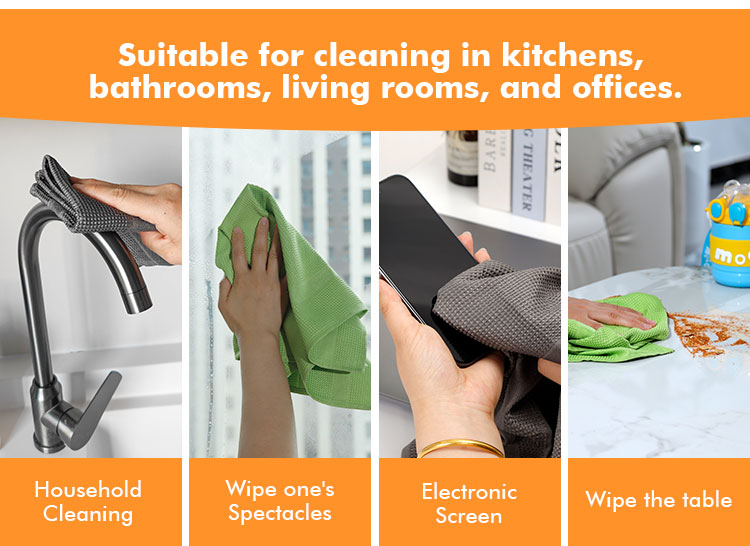 Microfiber Tea Towel Soft Absorbent Protective for Kitchen Glassware and Dishes