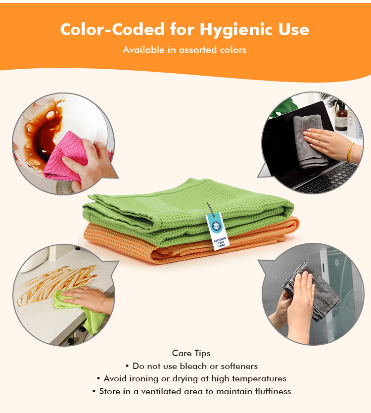 Microfiber Tea Towel Soft Absorbent Protective for Kitchen Glassware and Dishes