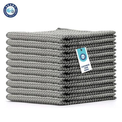 Grey jacquard microfiber towel with soft and skin friendly touch modern and elegant design suitable for enhancing home aesthetics and for business travel use