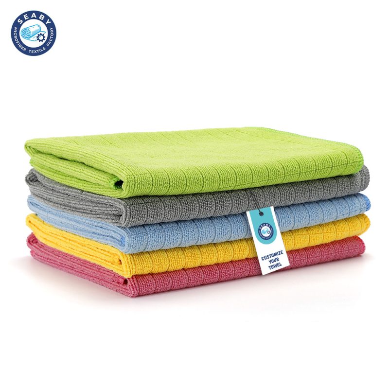 Microfiber Stripe Cleaning Towel Lint Free and Streak Free Effectively Traps Dust and Dirt for Furniture and Household Use