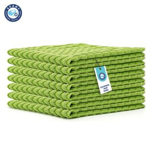 Green Jacquard Microfiber Towel – Fresh Stylish Appearance with Powerful Cleaning Ability, Perfect for Household Use