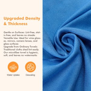 Microfiber Glass Towel Streak Free Polishing and Multi Purpose Cleaning for Home Windows Glass and Car Drying