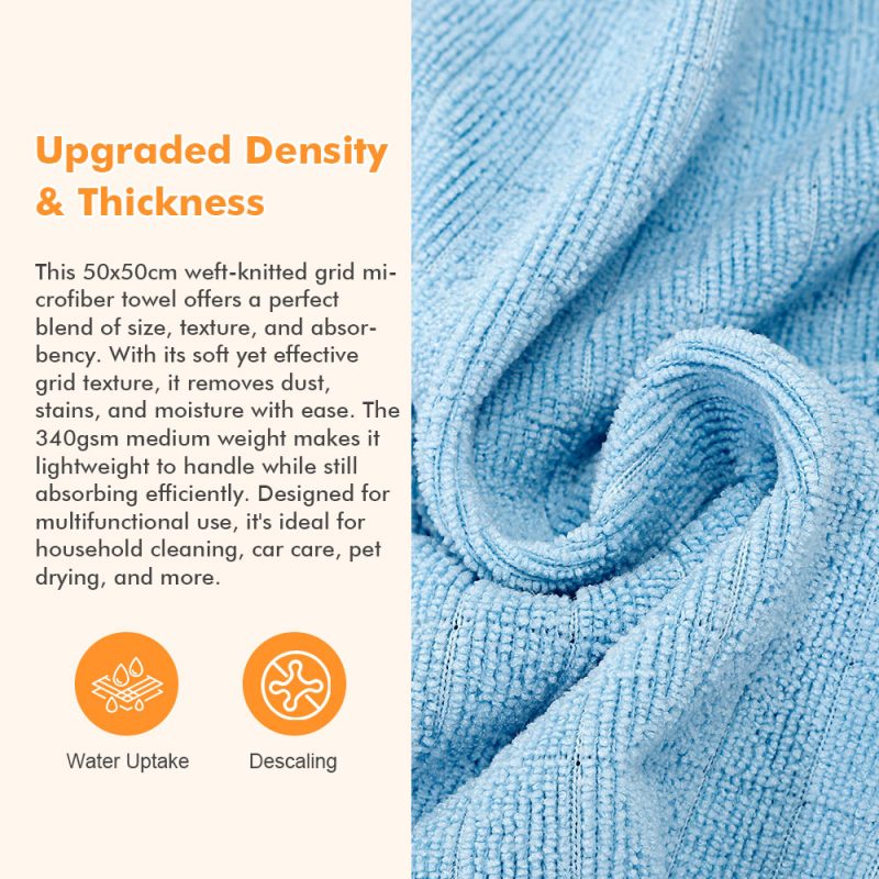 Microfiber Stripe Cleaning Towel Lint Free and Streak Free Effectively Traps Dust and Dirt for Furniture and Household Use
