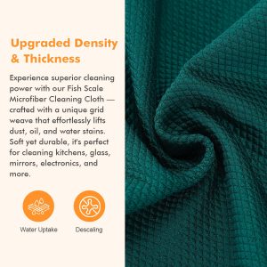 Fishscale Microfiber Cleaning Cloth Powerful Degreasing Quick Drying and Durable Ideal for Window and Glass Cleaning
