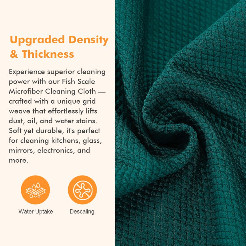 Fishscale Microfiber Cleaning Cloth Powerful Degreasing Quick Drying and Durable Ideal for Window and Glass Cleaning