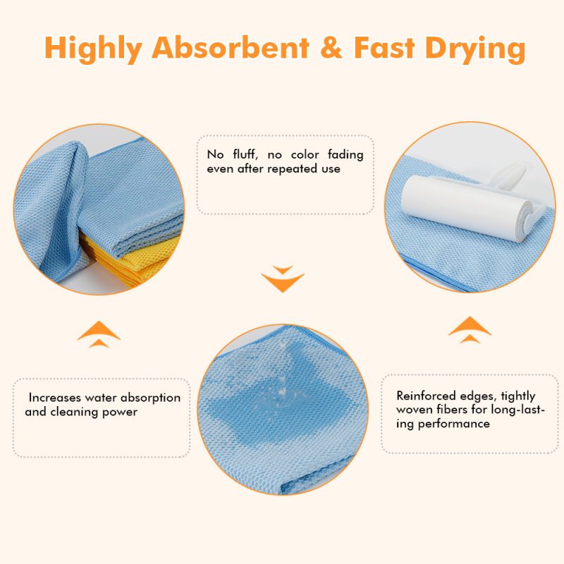 Microfiber Car Towel Jacquard Texture Highly Absorbent Scratch Free Ideal for Household Cleaning