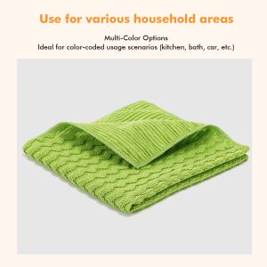 Green Jacquard Microfiber Towel – Fresh Stylish Appearance with Powerful Cleaning Ability, Perfect for Household Use