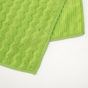 Green Jacquard Microfiber Towel – Fresh Stylish Appearance with Powerful Cleaning Ability, Perfect for Household Use
