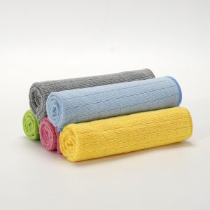 Microfiber Stripe Cleaning Towel Lint Free and Streak Free Effectively Traps Dust and Dirt for Furniture and Household Use