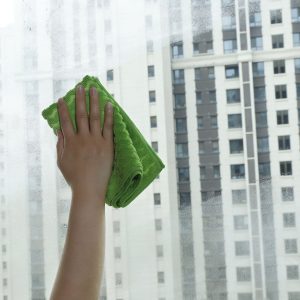 Green Jacquard Microfiber Towel – Fresh Stylish Appearance with Powerful Cleaning Ability, Perfect for Household Use