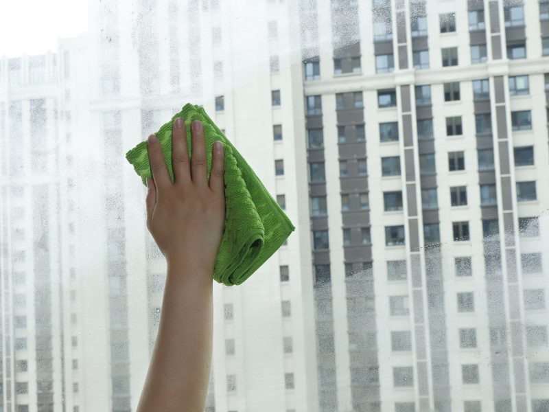 Green Jacquard Microfiber Towel – Fresh Stylish Appearance with Powerful Cleaning Ability, Perfect for Household Use