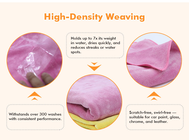 Weft Knitted Brushed Towel Cold Like Touch Softness Excellent Thermal Insulation for Cars Atelier Detailing and Kitchen Cleaning Tasks