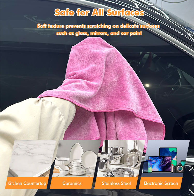 Weft Knitted Brushed Towel Cold Like Touch Softness Excellent Thermal Insulation for Cars Atelier Detailing and Kitchen Cleaning Tasks